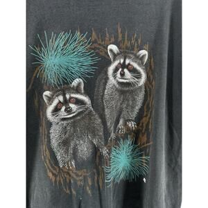 LSJ Sportswear 1997 Raccoon Tee Shirt Single Stitch Size XL Screen Stars